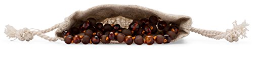 Amber Teething Necklace for Babies (Unisex) (Cognac Raw & Polished) - Anti Inflammatory, Drooling & Teething Pain Reduce Properties - Natural Certificated Oval Baltic Jewelry with The Highest Quality - Thumbnail 4