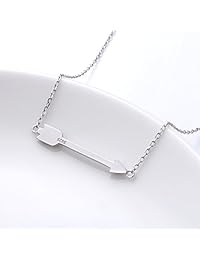 Día de San Valentín Regalo S925 Plata de Ley Classic Love pulido Sideways flecha collar, arete, pulsera, plata de ley