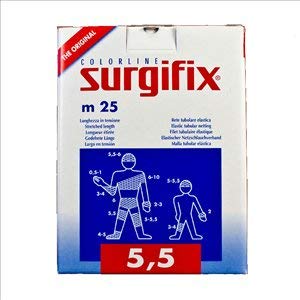 Surgifix Elastic Tubular Netting 25m. Size: 5.5 (Ideal for Head, Knee, Leg, Thigh)