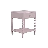 DHP Evin Chic Nightstand with Drawer, Small Organizer, Bedroom Furniture, Pink