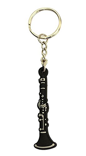 Creative Bright Color Musical Instrument Keychain Key Ring Figure For Gift Decoration (Clarinet)