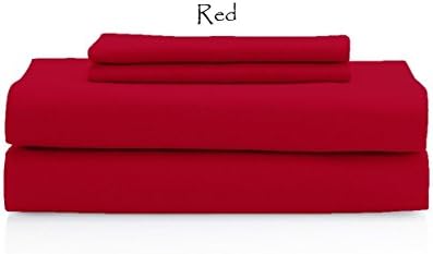 #1 Bed Sheet Set - Premium QUALITY 100% Egyptian Cotton 400 Thread-Count King Size { 4 Piece } Sheet Set ( Solid, Red ) 15" Deep Pocket -By "HS Linen"