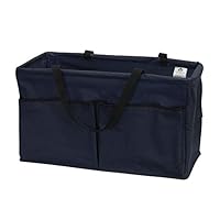 Household Essentials Blue Krush Canvas Utility Tote with Pockets | Reusable Grocery Bag Black Trim