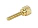 10 Pack 8-32 x 3/4 Inch Threads Solid Brass Diamond Knurled Thumb Screws Knobs with Straight Shoulders Right-Hand Threads SAE Flat Tip Uncoated (8-32 x 3/4 inch Long Threads)