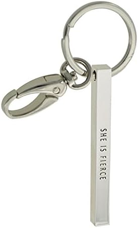 Story Collection Women's -SHE is Fierce- Message Bar Pendant Key Chain