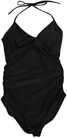 MarcoJudy Maternity Women's Ruched Front Solid One Piece Swimsuit Bathing Suit Plus Size