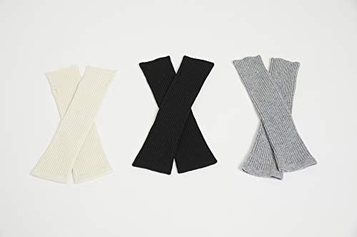 State Cashmere Women's 100% Cashmere Knit Long Fingerless Arm Warmers Mitten Gloves 13"