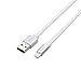 LINKPIN Apple Mfi Certified Lightning 8-Pin to USB Sync Cable Flat Cable - Silver 0.5ft/0.14 Meter
