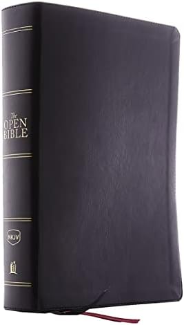 The NKJV, Open Bible, Black Leathersoft, Red Letter, Comfort Print