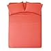 Honeymoon 1800 Brushed Microfiber Embroidered Bed Sheet Set, Ultra Soft, Full - Coral