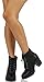 Soda Women Korman Cute Chunky Lace Up Leatherette Zipper Ankle Bootie