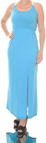 REBELLIOUS ONE Teal Blouson Casual Lace Crochet Back Maxi Dress w/ Slit X-Small