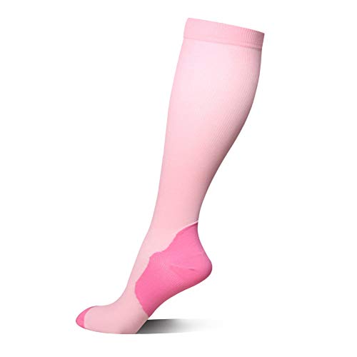 HLTPRO 20-30 mmHg Compression Socks Women & Men - Compression Stockings for Running, Nurse, Flight, Travel