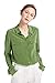 LilySilk Women's 100% Silk Blouse Long Sleeve Ladies Shirts 18 Momme Silk Kale Green Size M