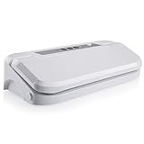 Food Sealer - Automatic Vacuum with Non-Vacuum Seal Optio - LED Indicator – Preserve Dry & Moist Foods Fresh up to 3 Months – Lightweight - Fits up 12 Inch Rolls – 5 Free Bags White