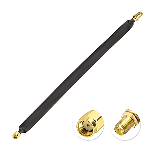 Bingfu RP-SMA Coaxial Cable 30CM Male to Female LoRa Flat Cable Window Bushing for WLAN Antenna Helium Miner Antenna, 1-Pack