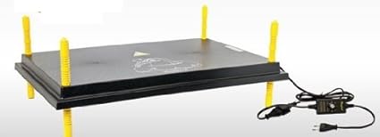 VOSS.farming Küken-Wärmeplatte Comfort 40 x 40 cm MIT TEMPERATURREGLER - 42 Watt, Hochwertige Heizplatte, Kükenwärmer, Wärmel