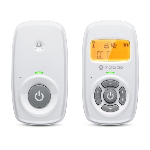 Motorola Nursery AM24 Baby Monitor Audio, Digital Bambini monitor con DECT, Visualizzazione della temperatura ambiente, Microfono con sensibilità, funzione di conversazione bidirezionale