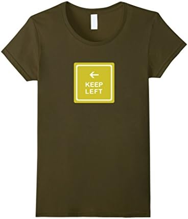 Womens Keep Left Communist Socialist T-Shirt Large Olive
