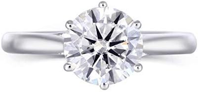 Platinum Plated Silver 2ct 8mm G-H-I Color Heart Arrows Cut Moissanite Engagement Rings 2.7mm Band Width