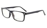 Eyekepper Readers UV Protection, Anti Glare Eyeglasses,Anti Blue Rays, Spring Hinges Computer Eyeglasses (Black, Yellow Tinted Lenses)