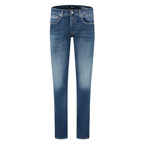 Replay Herren Jeans Grover Straight-Fit Bio, Medium Blue 009-4 (Blau), 27W/32L