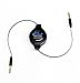 3.5 mm Male to Male Stereo Retractable Cable, Black 1.2M