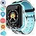 Waterproof GPS Tracker Watch for Kids - IP67 Water-resistant Smartwatches Phone with GPS/LBS Locator SOS Camera Voice Chat Games for Back to School Children Boys Girls (03 S7 Blue Standard)