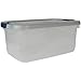 Rubbermaid Roughneck Clear Storage Container, 50 qt., Clear Base, Grey and Blue Lid, Pack of 5 (1785784)