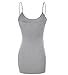 Emmalise Clothing Women's Basic Casual Plain Long Camisole Cami Top Tank, Oat, X-Large