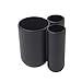Umbra - 023271-040 Touch Toothbrush Toothpaste Modern Bathroom Storage Organizer Holders Stand Rack with Multi-Functional 3 Slots and Dividers-Doesn't Wobble or Fall Over, 3 ½ x 3 x 4 inches, Black