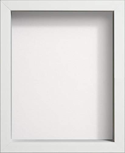 Radcliffe White Wooden Deep 3D Box Frame 12x12 inch, White Backing Board * Choice of Sizes* Fitted with Real Glass — image 1