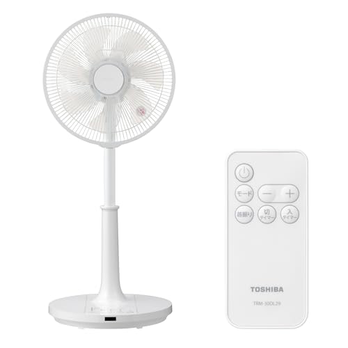 TOSHIBA (東芝) リビング扇風機 DCモーター 静音 リモコン付 7枚羽根 切タイマー 首振り 風量4段階 ホワイト TF-30DL28A