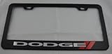 Dodge Black License Plate Frame with Cap