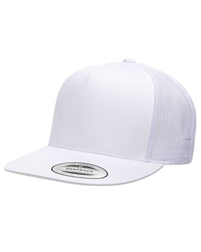 Yupoong Five-Panel Classic Trucker Cap - One Size - White