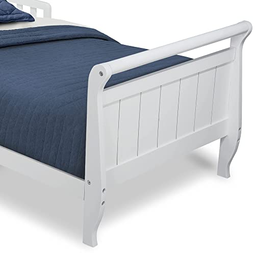 Delta Children Wood Toddler Bed Sleigh, Crib, White Pricepulse