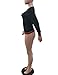 Akmipoem Women's Ribbon Stripe Patchwork Long Sleeve Pullover Tops Sweatshirt Black L