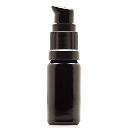 Infinity Jars 10 Ml (.34 fl oz) Black Ultraviolet Glass Push Pump Bottle