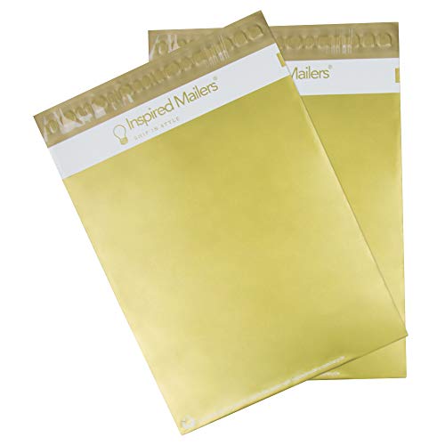 Inspired Mailers - Deluxe Gold Poly Mailers - 8.5x12, 10x13, 12.5x15.5 and 14.5x19 Size Options (10x13)