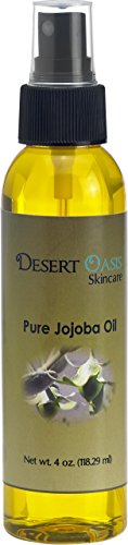 100% Pure Golden Jojoba Oil, 4 fluid oz (118 ml), Cold Pressed, Not deodorized, All natural with spray applicator, Grown and pressed in USA