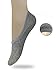 Eedor No Show Socks Womens - 3 Pairs Thin No Show Socks for Women - Non Slip Flat Boat Line Low Cut Socks Gray Large (8-10)