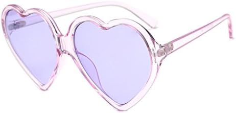 Mintu Fashion Unisex Sunglasses, Heart-shaped Shades Integrated UV Glasses (Purple)