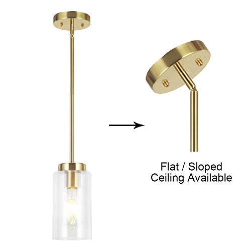 Vinluz One Light Chandeliers Modern Clear Glass Pendant Lighting