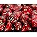 Polyhedral 7-Die Vortex Chessex Dice Set - Burgundy w/gold CHX-27434