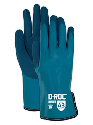 MAGID D-ROC ANSI A3 Chemical-Resistant Nitrile Coated Work Gloves, 24 Pairs, Si…