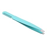 GUAngqi Eyebrow Tweezer with Eyebrow Brush Comb Stainless Steel Eyelashes Extension Tweezers Double Eyelids Clip Professional Eyebrow Tweezer Pluckers For Men Women 1Pcs