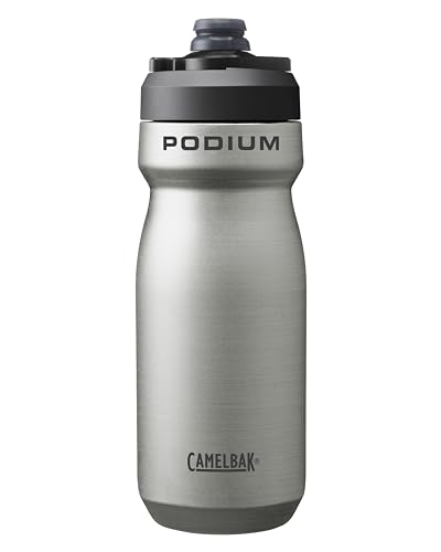CAMELBAK Podium Insulated Steel 18oz Fahrrad Trinkflasche – Edelstahl – doppelwandige Vakuumisolierung – hoher Durchfluss – auslaufsicher – 18/8 Edelstahl – Sta