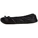 Isotoner Women's Classic Satin Ballerina Slipper, Black, Medium (6.5-7.5 M US)