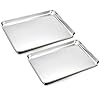 Baking-Tray-Set-of-2-HaWare-Stainless-Steel-Baking-Sheet-Cookies-Bakeware-Pan-Healthy-Non-Toxic-Easy-Clean-Mirror-Finished-for-Less-Stick-Oven-Dishwasher-Safe40-x-30cm-31x-254cm Baking Tray Set of 2, HaWare Stainless Steel Baking Sheet Cookies Bakeware Pan - Healthy & Non Toxic, Easy Clean…