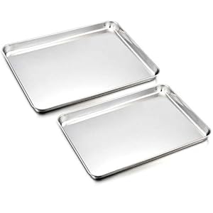 Baking Tray Set of 2, HaWare Stainless Steel Baking Sheet Cookies Bakeware Pan - Healthy & Non Toxic, Easy Clean…